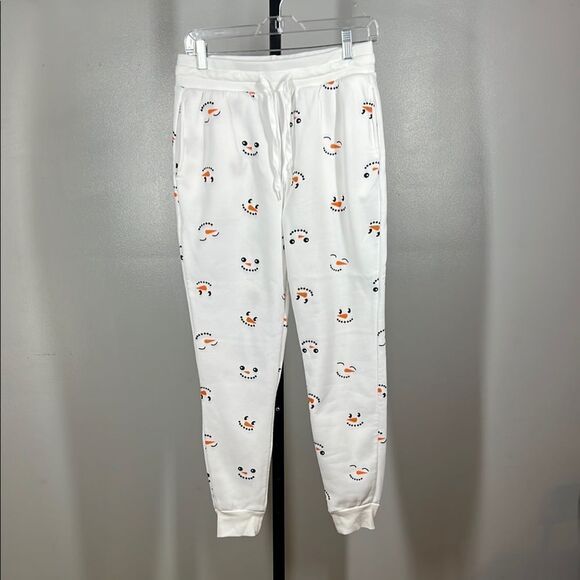 Smiley Face White Joggers - Picture 1 of 6